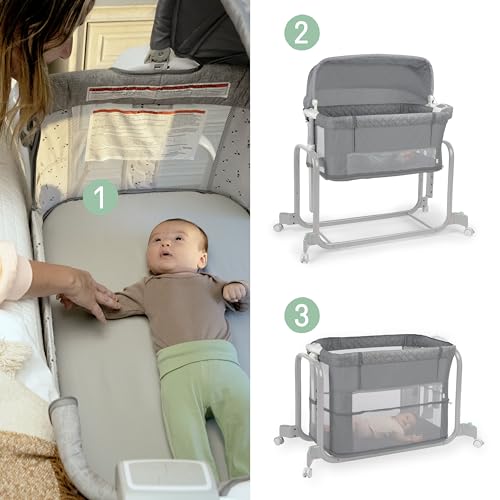 Ingenuity Dream Hero Starlight 3 - in - 1 Co - Sleeping Bassinet and Crib - Lume (Grey) - Kidsy