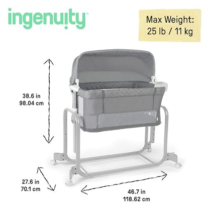Ingenuity Dream Hero Starlight 3 - in - 1 Co - Sleeping Bassinet and Crib - Lume (Grey) - Kidsy