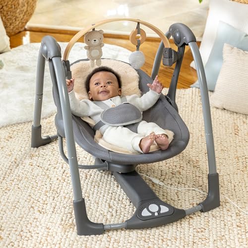 Ingenuity Every Season Swing 'n Go Portable Swing (Grey - Wesley) - Kidsy