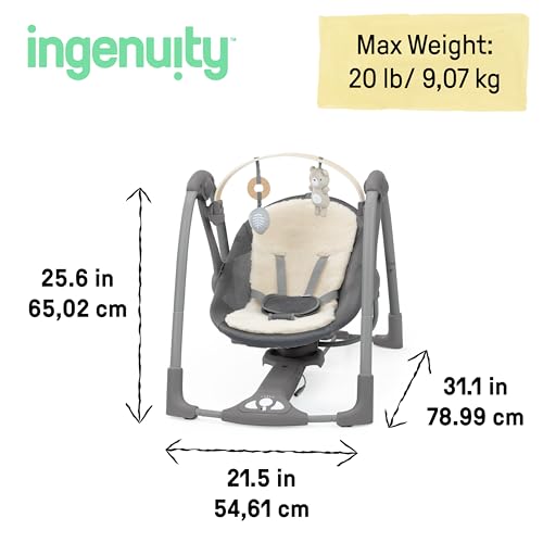 Ingenuity Every Season Swing 'n Go Portable Swing (Grey - Wesley) - Kidsy