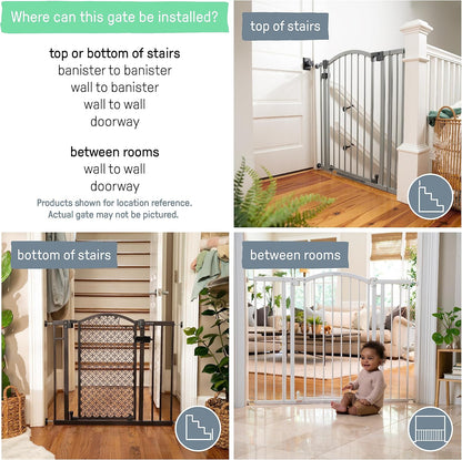 Ingenuity Extra Tall Walk-Thru Baby Gate, 28.5–48 Inches (Black) - Kidsy