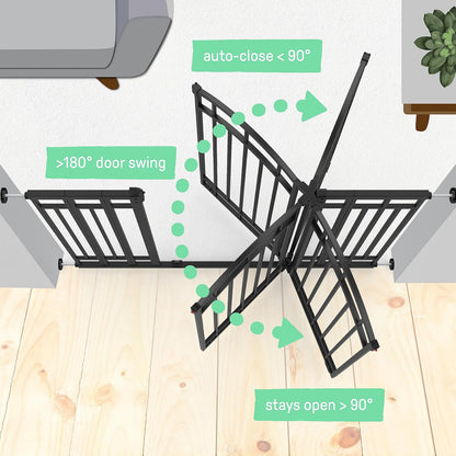 Ingenuity Extra Tall Walk-Thru Baby Gate, 28.5–48 Inches (Black) - Kidsy
