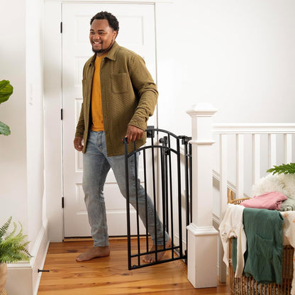 Ingenuity Extra Tall Walk-Thru Baby Gate, 28.5–48 Inches (Black) - Kidsy