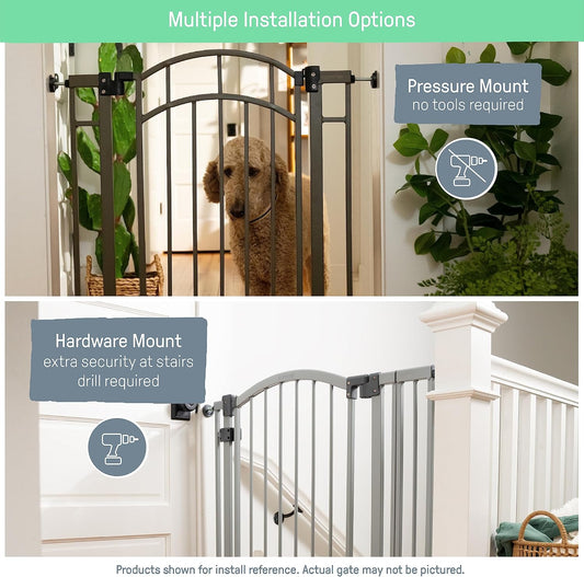 Ingenuity Extra Tall Walk-Thru Baby Gate, 28.5–48 Inches (Black) - Kidsy