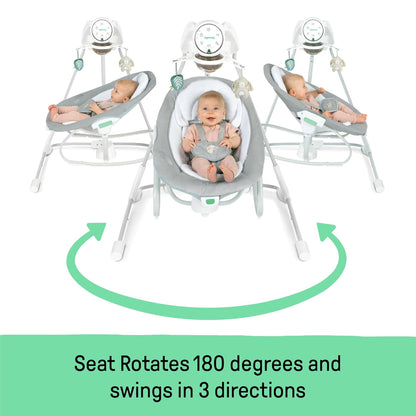 Ingenuity InLighten 2-in-1 Soothing Baby Swing & Rocker (Remy) - Kidsy