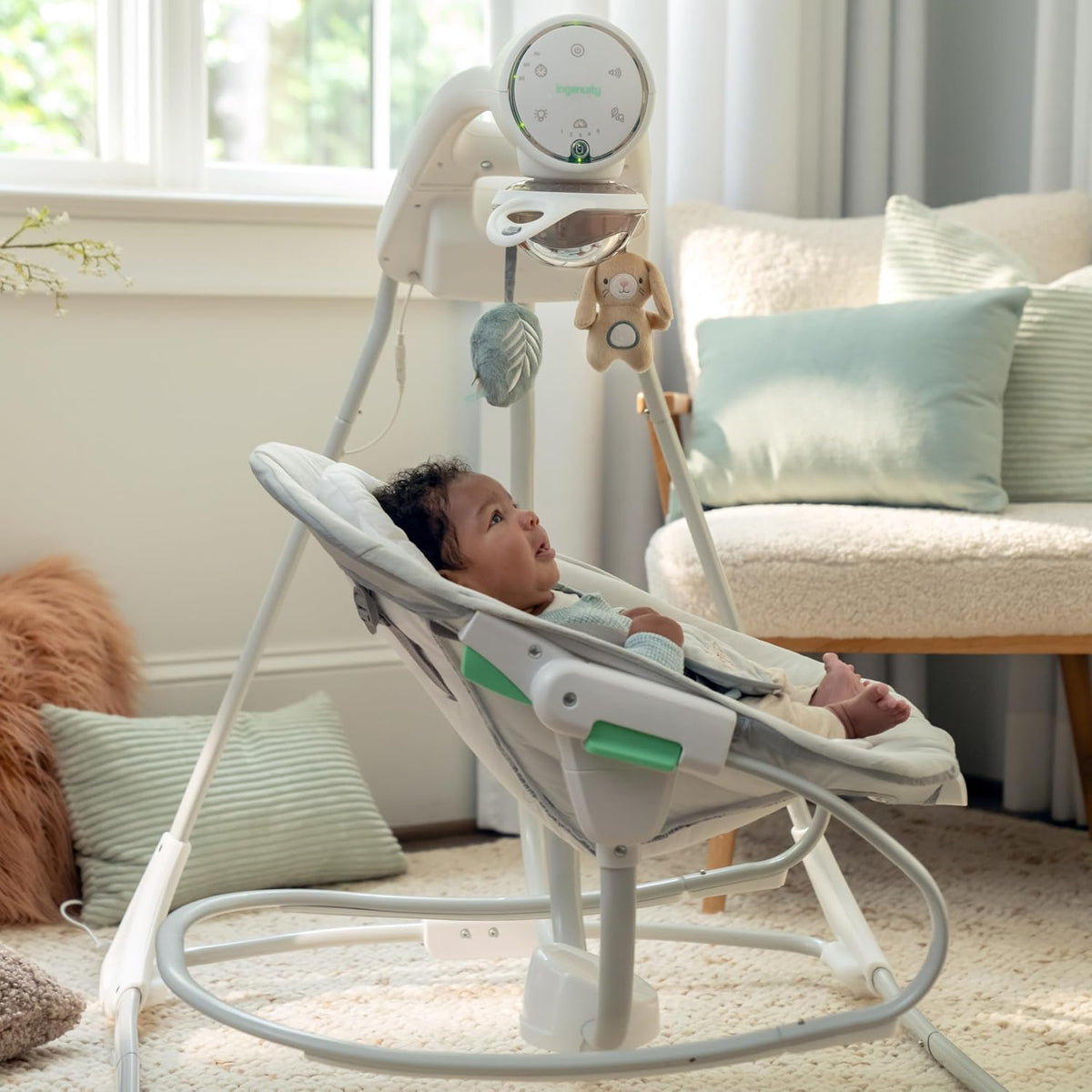 Ingenuity InLighten 2-in-1 Soothing Baby Swing & Rocker (Remy) - Kidsy