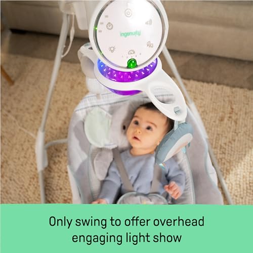 Ingenuity InLighten 5 - Speed Baby Swing (Van Elephant) - Kidsy