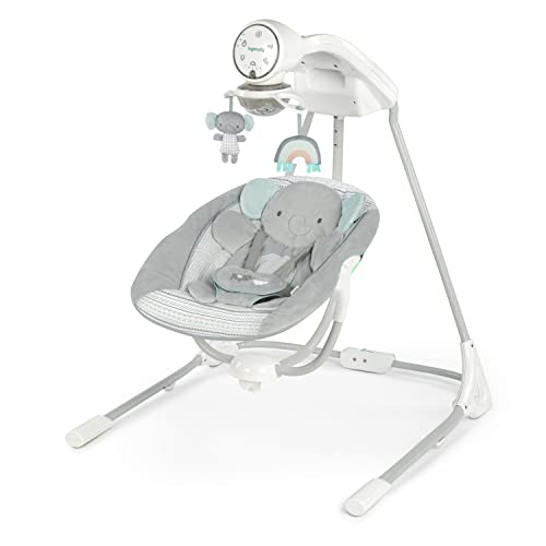Ingenuity InLighten 5 - Speed Baby Swing (Van Elephant) - Kidsy
