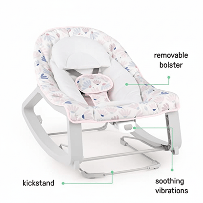 Ingenuity Keep Cozy 3-in-1 Bounce & Rock Seat (Pink Burst) - Kidsy