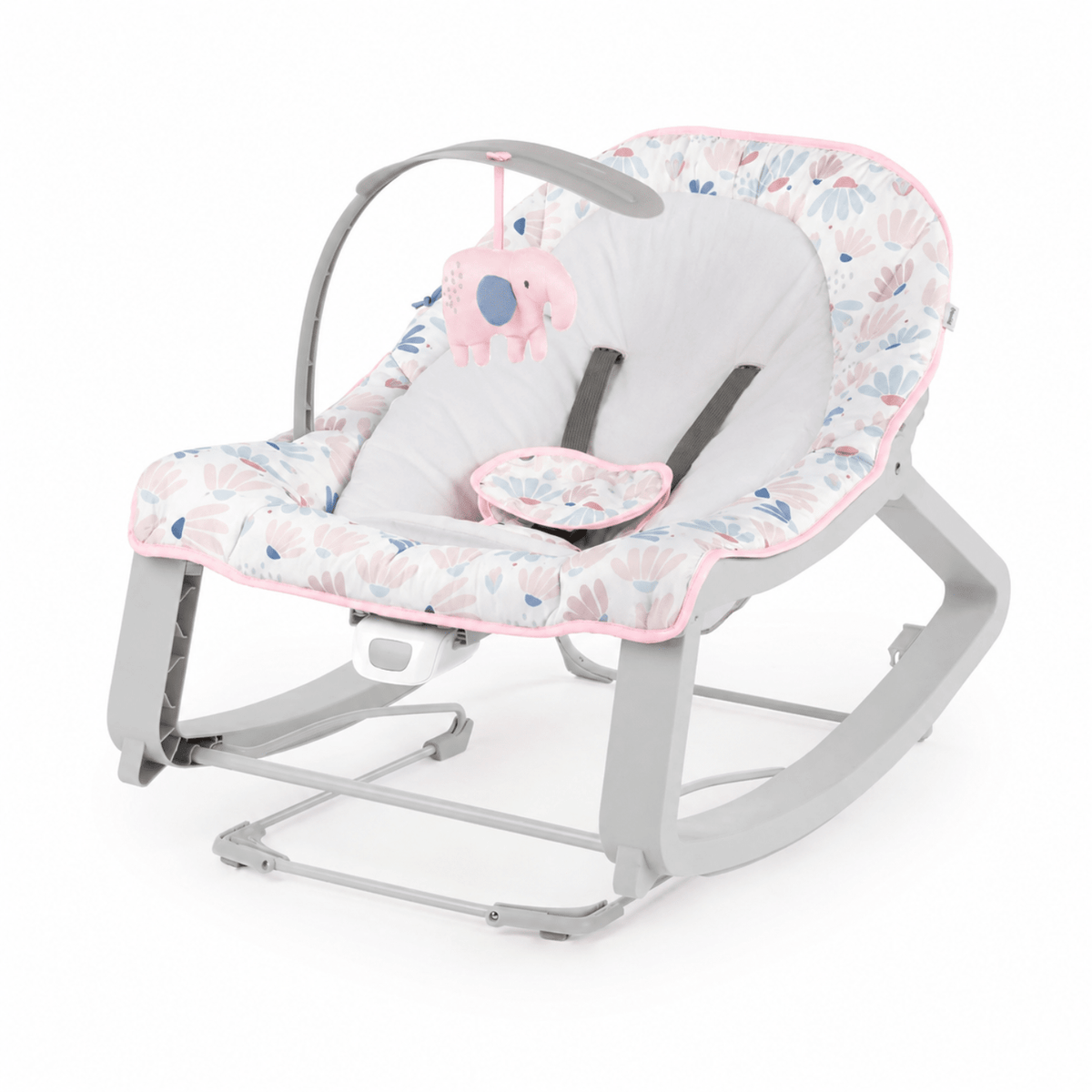 Ingenuity Keep Cozy 3-in-1 Bounce & Rock Seat (Pink Burst) - Kidsy