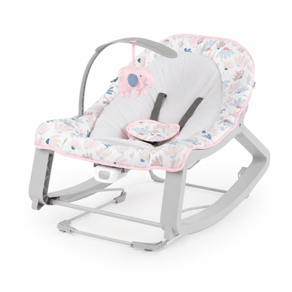 Ingenuity Keep Cozy 3-in-1 Bounce & Rock Seat (Pink Burst) - Kidsy