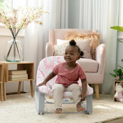 Ingenuity Keep Cozy 3 - in - 1 Grow with Me Bounce Rock Seat (Pink Lily) - Kidsy