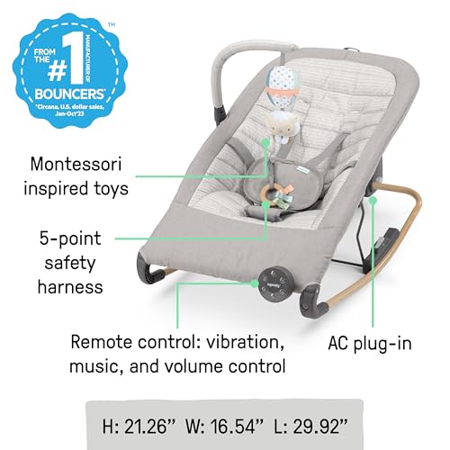 Ingenuity Keep Inmotion Automatic Baby Rocking Seat (Soulful Skies) - Kidsy