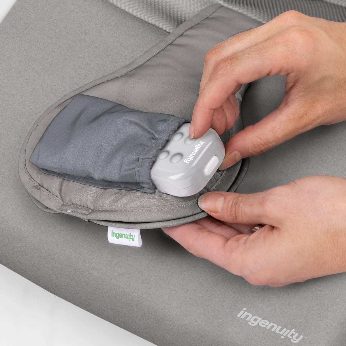 Ingenuity Nestle Foldable Vibrating Baby Rocker (Gray) - Kidsy