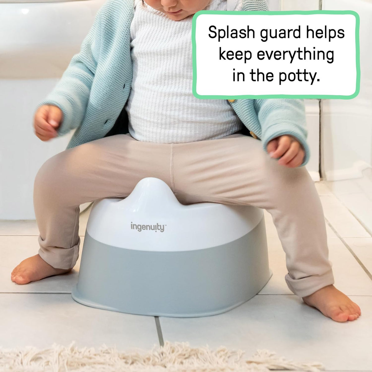 Ingenuity Ready Set Go Potty Training Toilet (White/Grey) - Kidsy