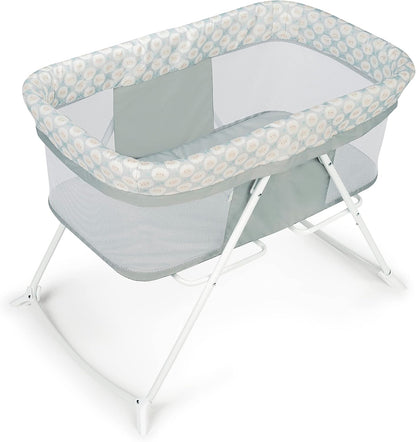 Ingenuity Snooze & Stow Portable Folding Rocking Bassinet (Sheppy) - Kidsy