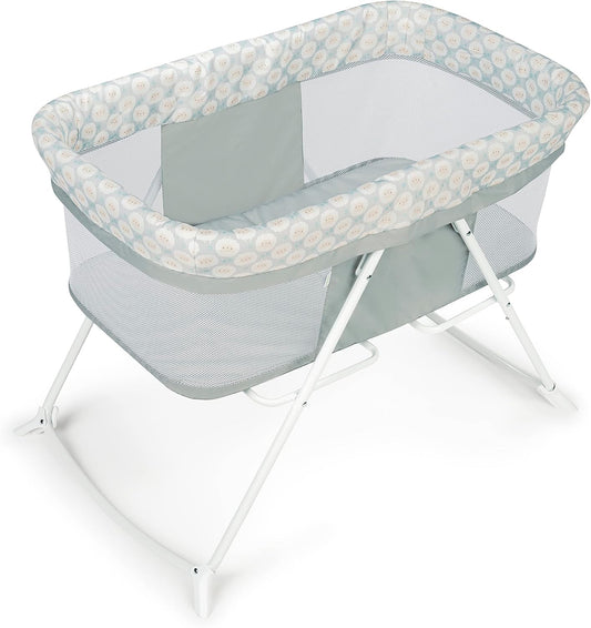 Ingenuity Snooze & Stow Portable Folding Rocking Bassinet (Sheppy) - Kidsy