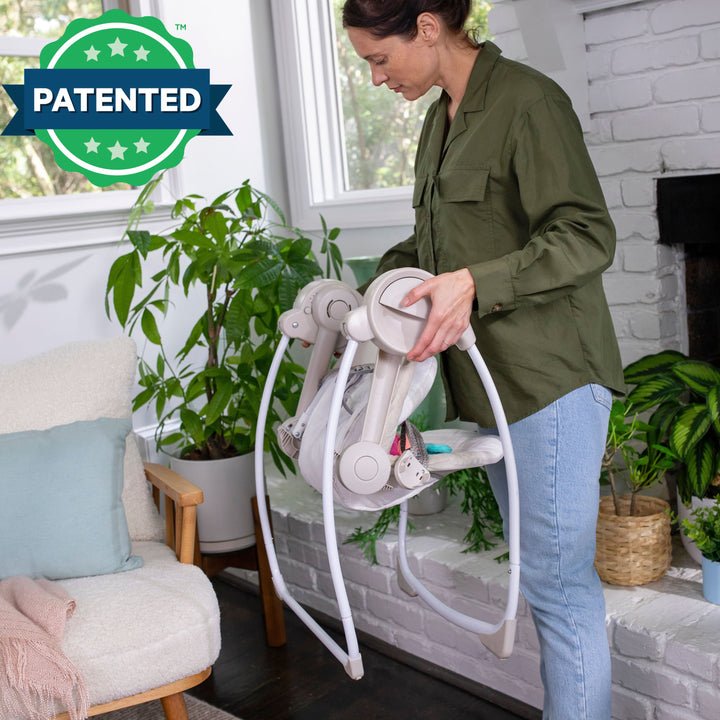 Ingenuity Soothe 'n Delight Portable Baby Swing (Cozy Kingdom) - Kidsy