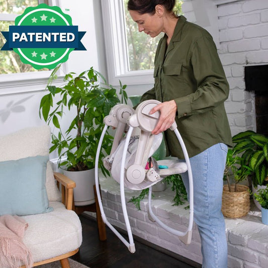 Ingenuity Soothe 'n Delight Portable Baby Swing (Cozy Kingdom) - Kidsy