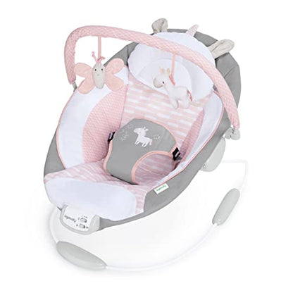 Ingenuity Soothing Baby Bouncer (Pink Flora Unicorn) - Kidsy