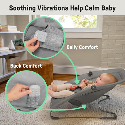 Ingenuity Stow & Go Compact Folding Baby Bouncer (Grey) - Kidsy