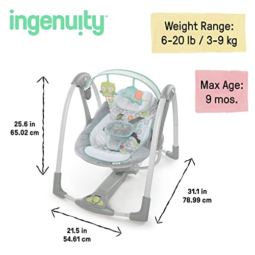 Ingenuity Swing 'n Go 5 - Speed Baby Swing (Hugs & Hoots) - Kidsy