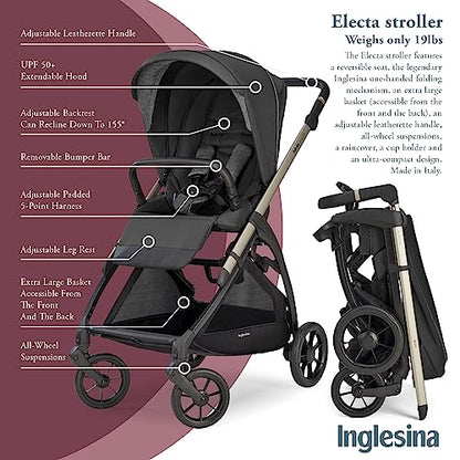 Inglesina Electa Stroller (Upper Black) - Kidsy