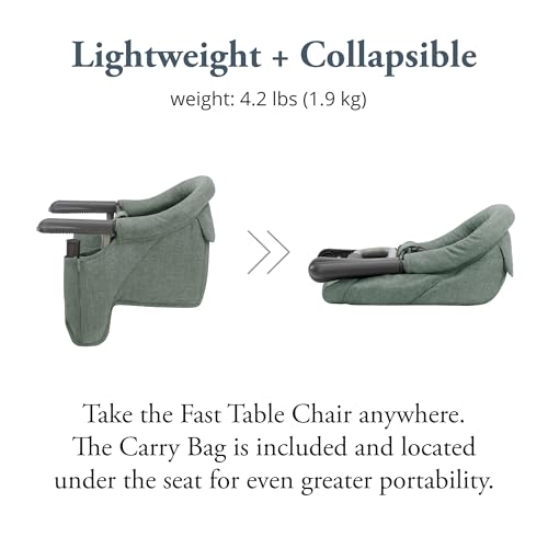 Inglesina Fast Table Chair Portable Baby High Chair (Pine Green Melange) - Kidsy