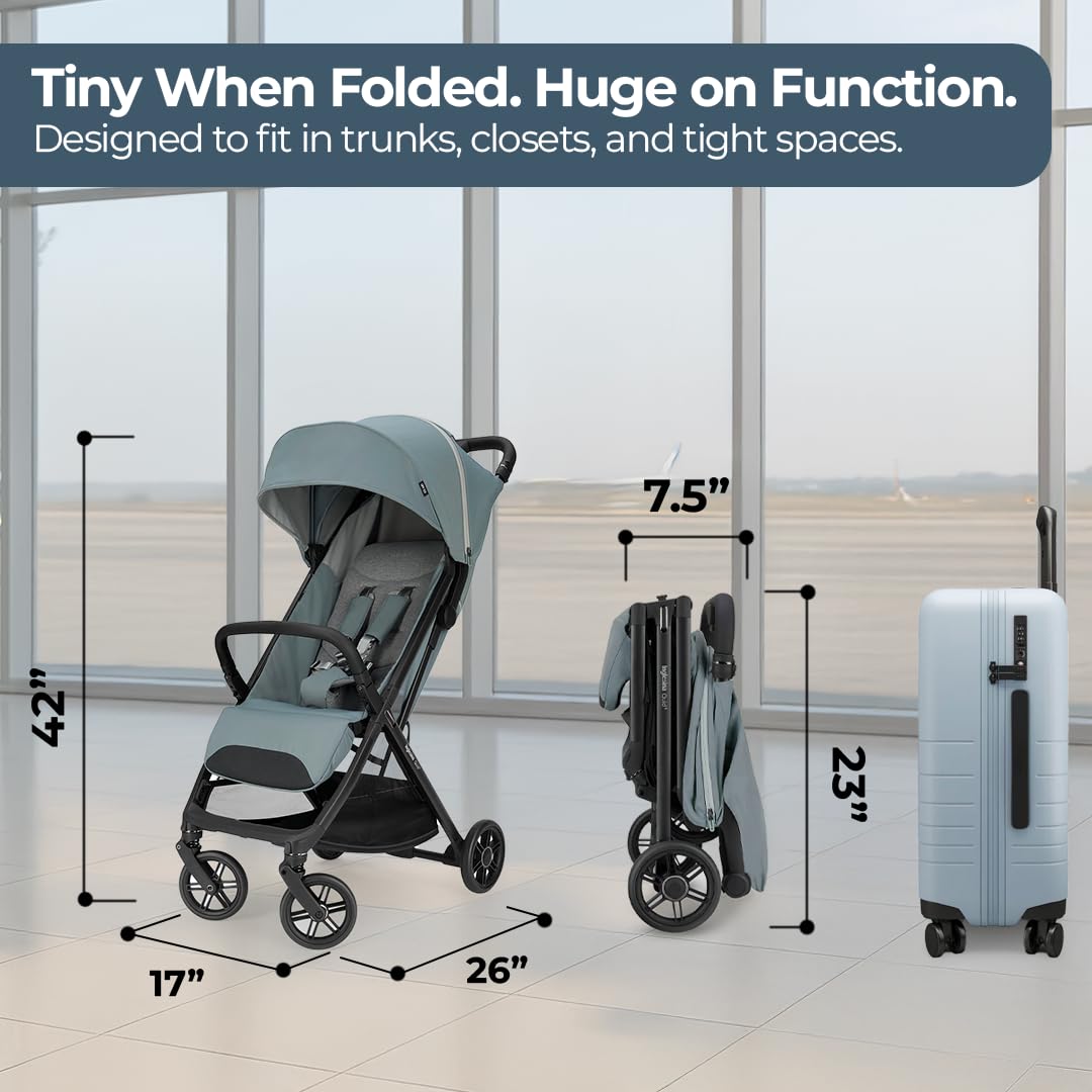Inglesina Quid³ Lightweight Compact Travel Stroller (Galaxy Gray) - Kidsy