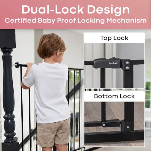 InnoTruth 28.9 - 42.1" Wide, 30" Tall Gates (Black) - Kidsy