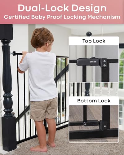 InnoTruth 28.9 - 42.1" Wide Baby Gate for Stairs (Black) - Kidsy