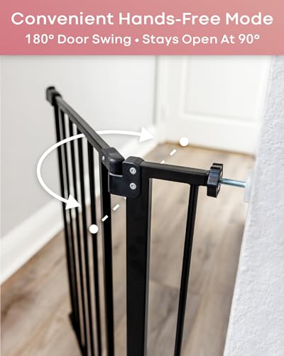 InnoTruth 28.9 - 42.1" Wide Baby Gate for Stairs (Black) - Kidsy