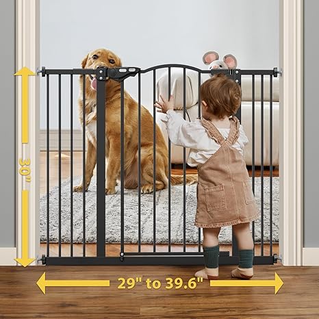 InnoTruth 30" Baby Gate 29–39.6" (Black) - Kidsy