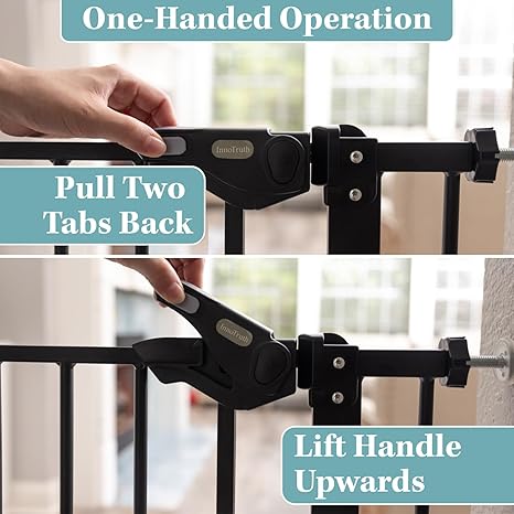 InnoTruth 30" Baby Gate 29–39.6" (Black) - Kidsy