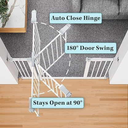 InnoTruth 36" Extra Tall Baby Gate (Pure White) - Kidsy