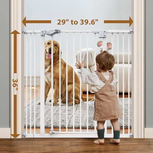 InnoTruth 36" Extra Tall Baby Gate (Pure White) - Kidsy
