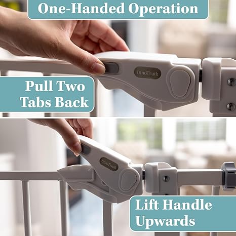 InnoTruth 36" Extra Tall Baby Gate (Pure White) - Kidsy