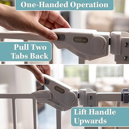 InnoTruth 36" Extra Tall Baby Gate (Pure White) - Kidsy