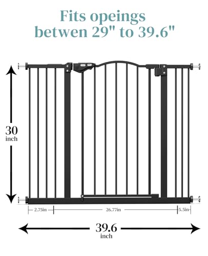InnoTruth Auto Close Both Sides 29 - 39.6” Gate, 30" Tall (Black) - Kidsy