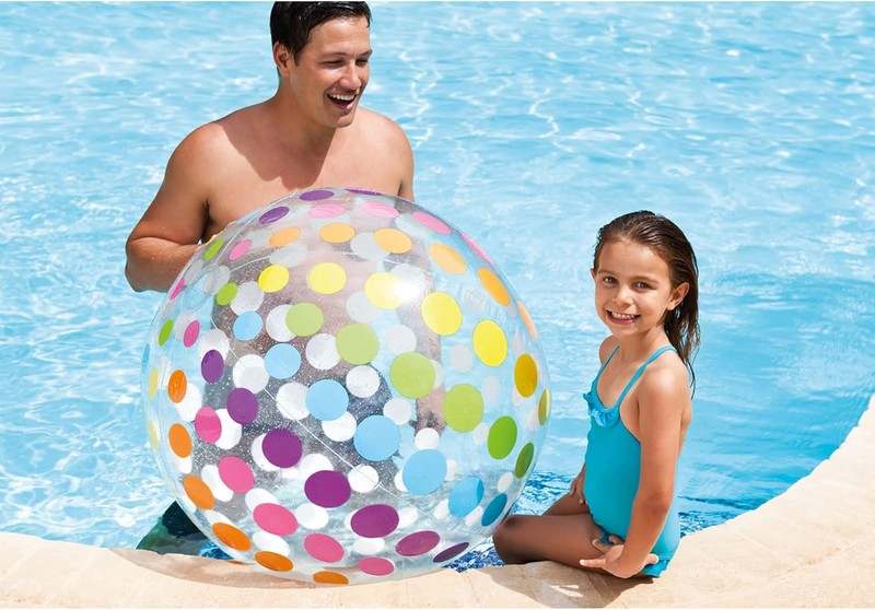 Intex Jumbo Inflatable Ball with Colorful Dots (42") - Kidsy