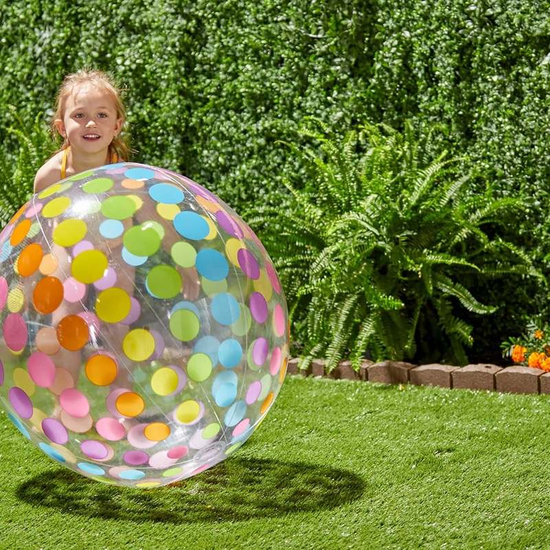 Intex Jumbo Inflatable Ball with Colorful Dots (42") - Kidsy