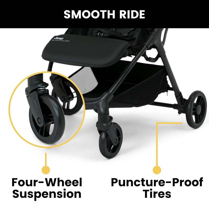 Jeep Altitude Compact Travel Stroller by Delta Children (Tan) - Kidsy