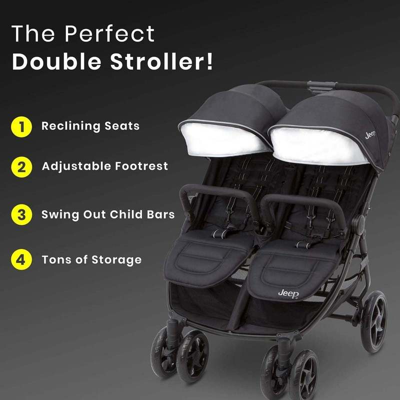 Jeep Destination Ultralight Double Stroller (Midnight Black) - Kidsy