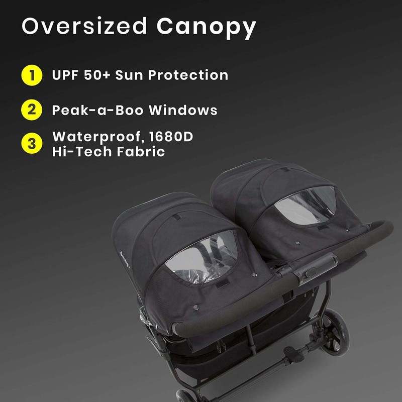 Jeep Destination Ultralight Double Stroller (Midnight Black) - Kidsy