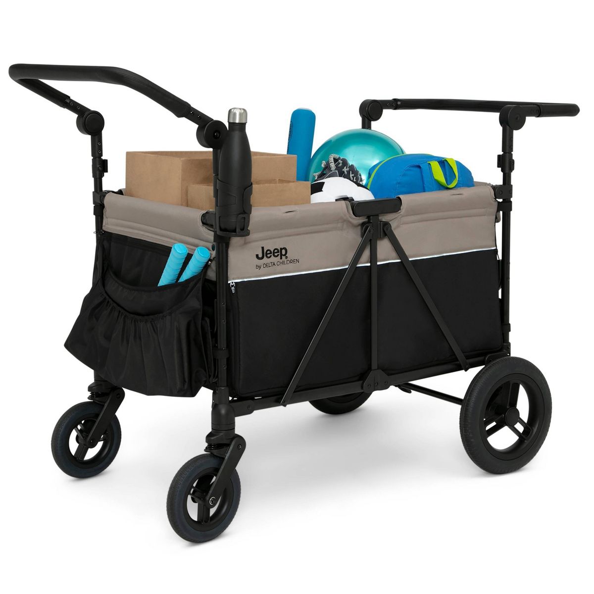 Jeep Gladiator 4-Seater Stroller Wagon by Delta Children (Black/Tan) - Kidsy