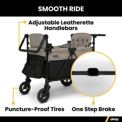 Jeep Gladiator 4-Seater Stroller Wagon by Delta Children (Black/Tan) - Kidsy