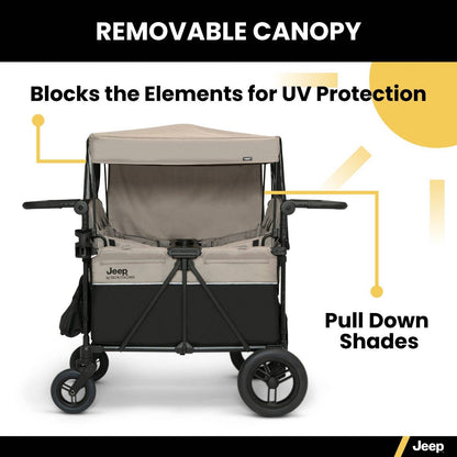 Jeep Gladiator 4-Seater Stroller Wagon by Delta Children (Black/Tan) - Kidsy