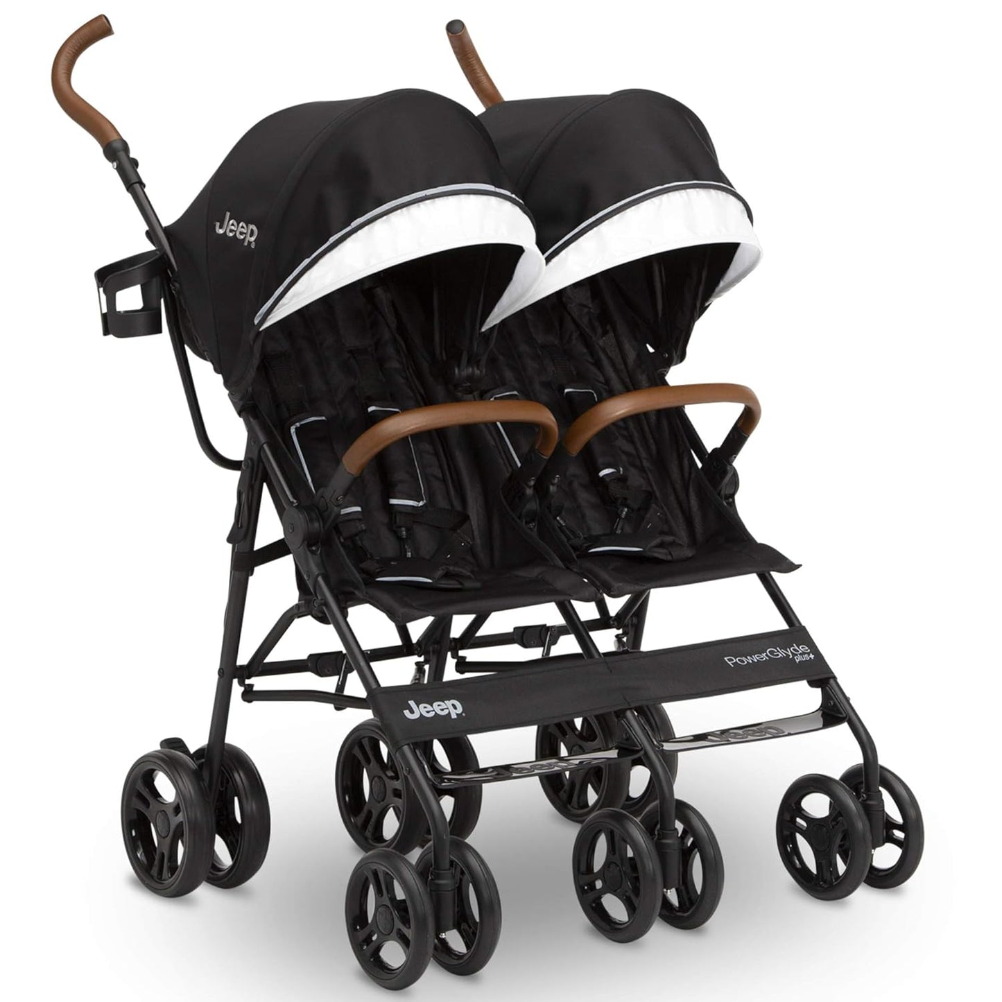 Jeep PowerGlyde Plus Side x Side Double Stroller (Black) - Kidsy
