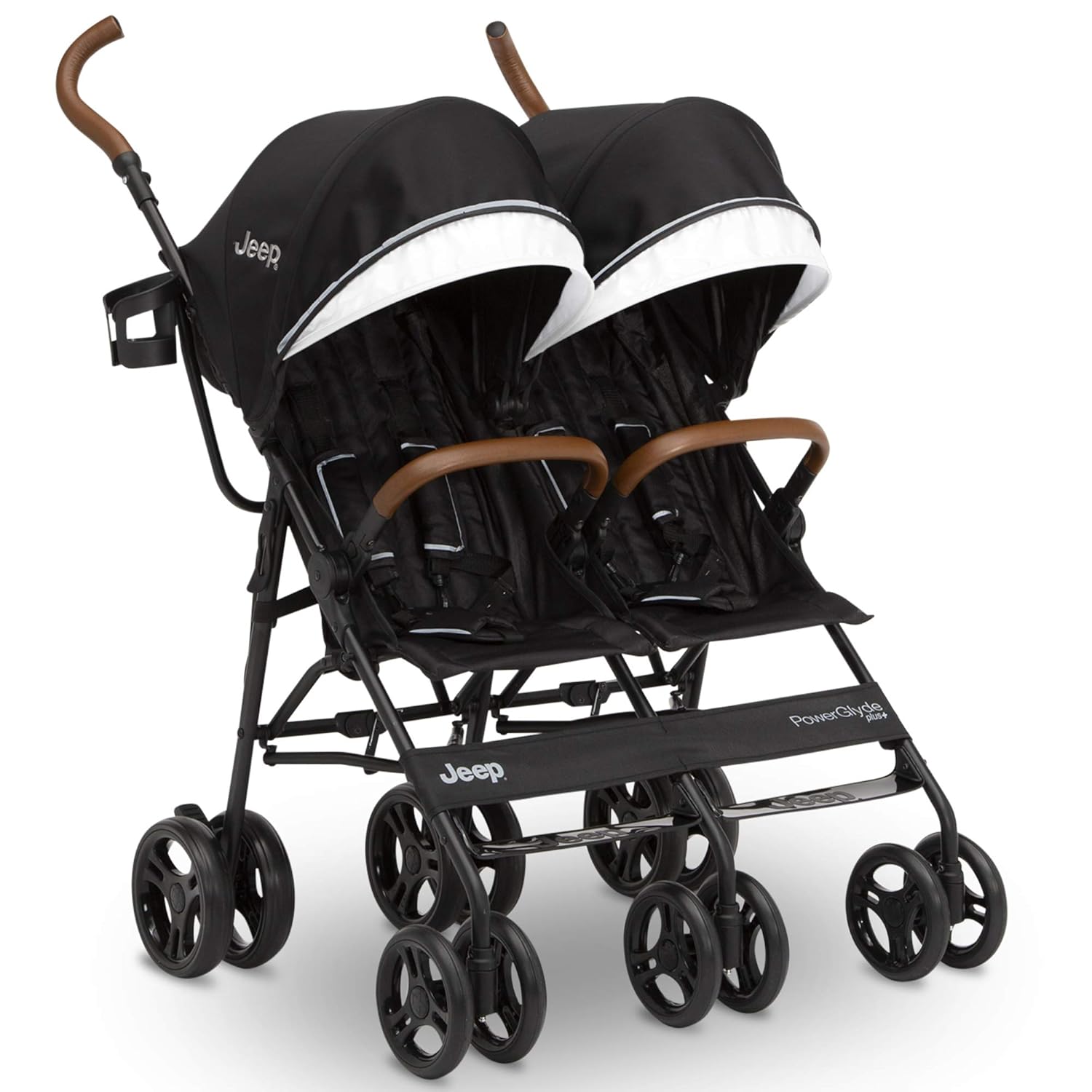 Jeep PowerGlyde Plus Side x Side Double Stroller (Black) - Kidsy
