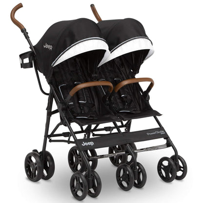 Jeep PowerGlyde Plus Side x Side Double Stroller (Black) - Kidsy